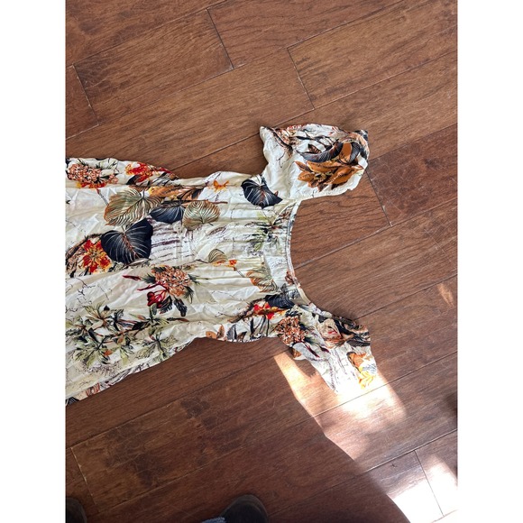 Tropical Floral Maxi Romper Dress High Slit festival Whimsical Fairy Large - Picture 2 of 5